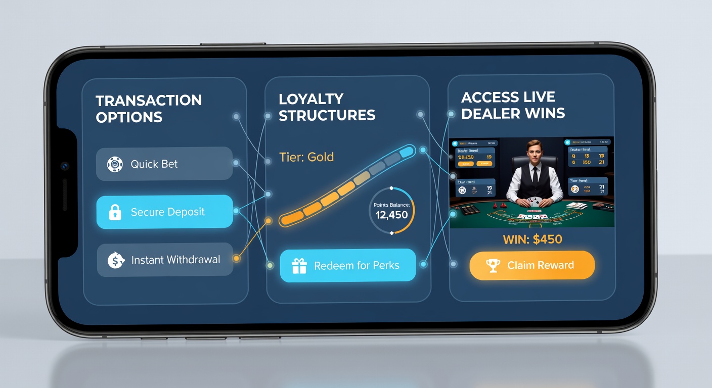 Darstellung der Verknüpfung von App-Transaktionen mit Loyalitätsstufen und progressiven Jackpots