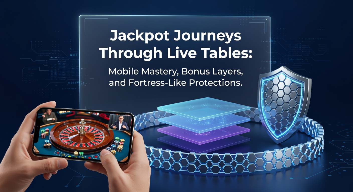 Live-Casino-Tisch mit Jackpot-Anzeige und mobilen Geräten im Vordergrund, die dynamische Spielabende illustrieren