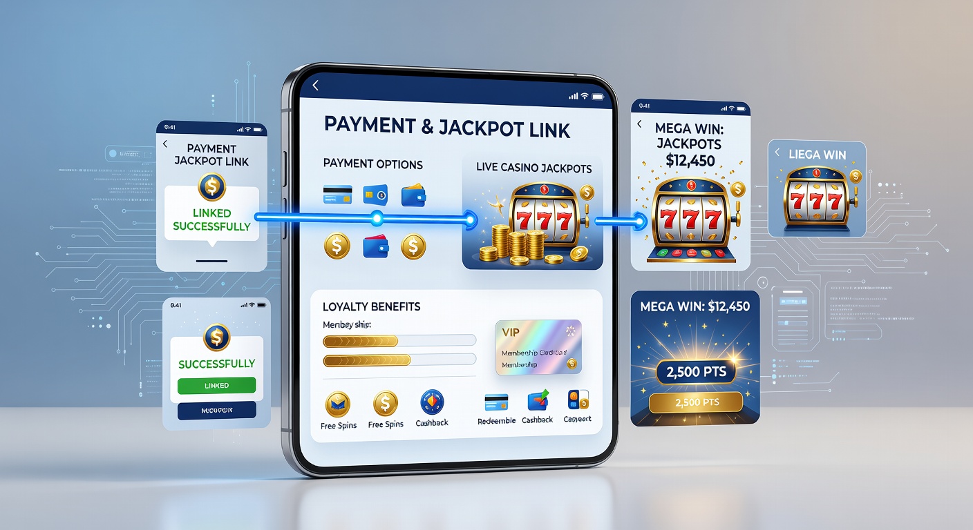 Mobile Schnittstellen zeigen Zahlungsoptionen und Jackpot-Anzeigen auf einem Smartphone-Display in einer Live-Casino-Umgebung
