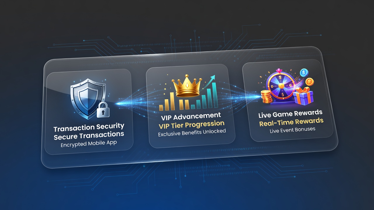 Mobile App-Oberfläche zeigt sichere Transaktionen und VIP-Status in einem deutschen Online-Casino