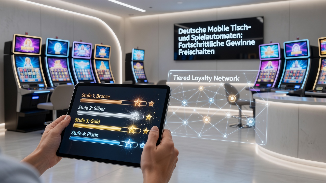 Live-Dealer-Tisch mit VIP-Treueanzeige und mobiler App-Oberfläche für progressive Gewinne